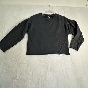Comune Womens Long Sleeve Gray Shirt Top Sweatshirt S Cropped Puff Sleeve FLAW